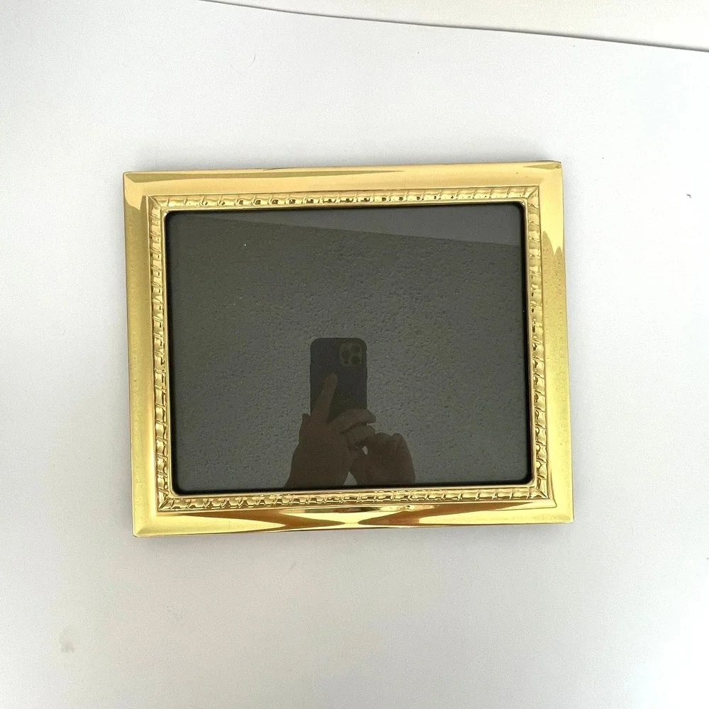 Vintage Brass Gold Picture Frame Set‎ Rope Detail Hinged Double Frames 5x7 8x10